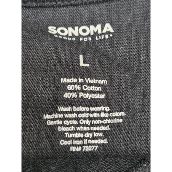 Sonoma Charcoal Gray Knot Side Midi Dress Soft Stretch Lightweight Casual L - Picture 5 of 5